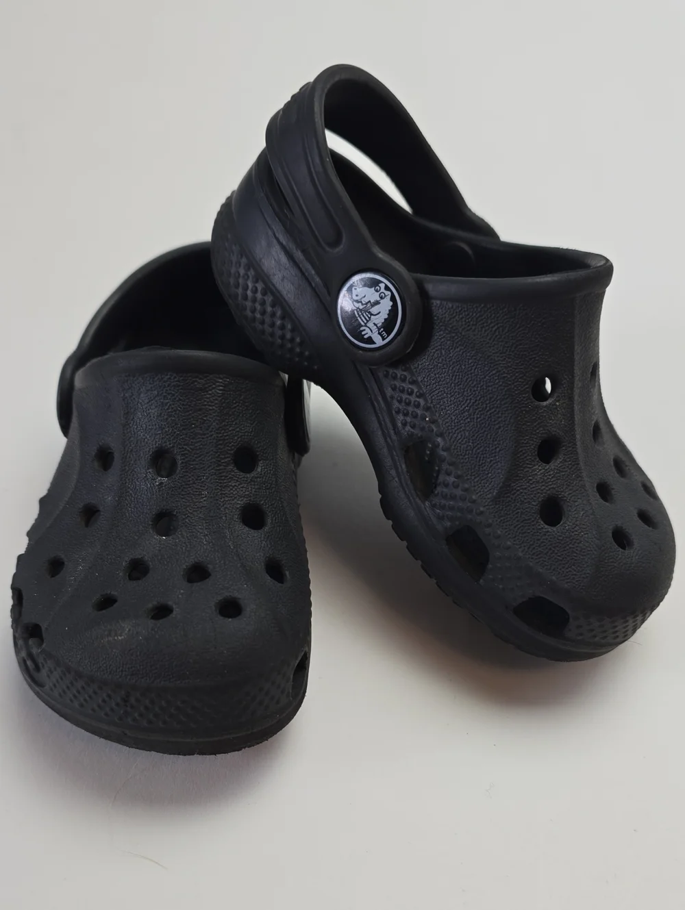 CROCS Baya Kids Black Slip-On Clogs with Heel Strap